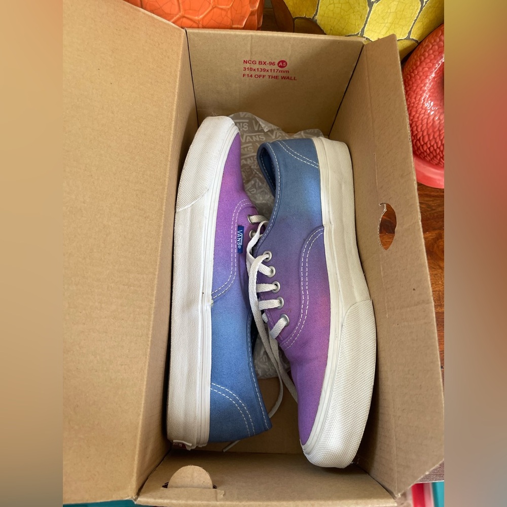 Vans Authentic Core Classic Sneakers in Purple/Blue Ombré - Picture 7 of 9
